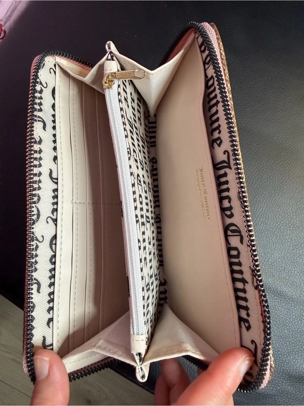 Juicy Couture Pink Bow Monogram Wallet with Gold Logo FINAL PRICE